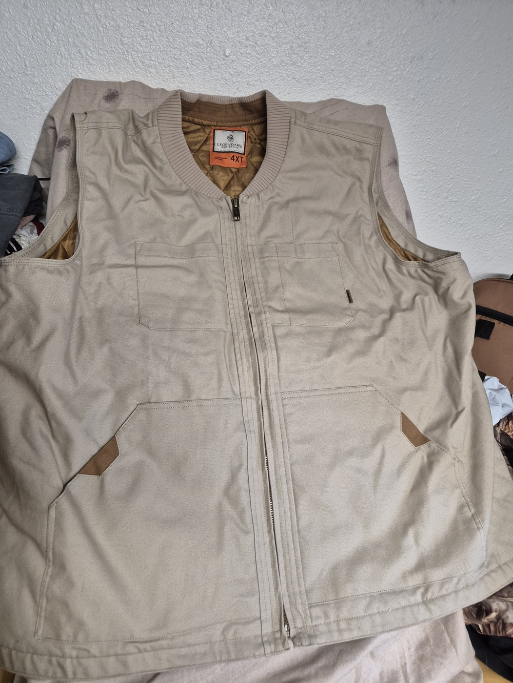 Legendary Whitetails Beige Quilted-Lined Work Vest